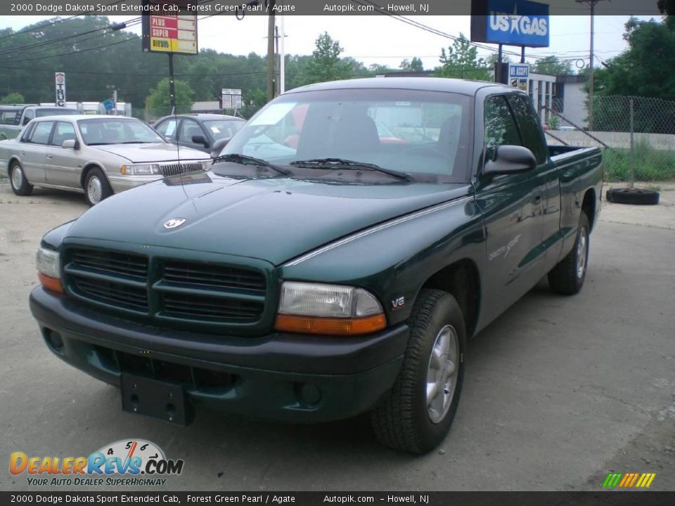 2000 Dodge Dakota Sport Extended Cab Forest Green Pearl / Agate Photo #3