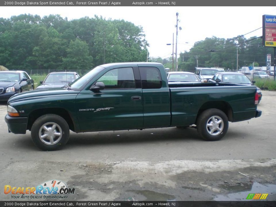 2000 Dodge Dakota Sport Extended Cab Forest Green Pearl / Agate Photo #4