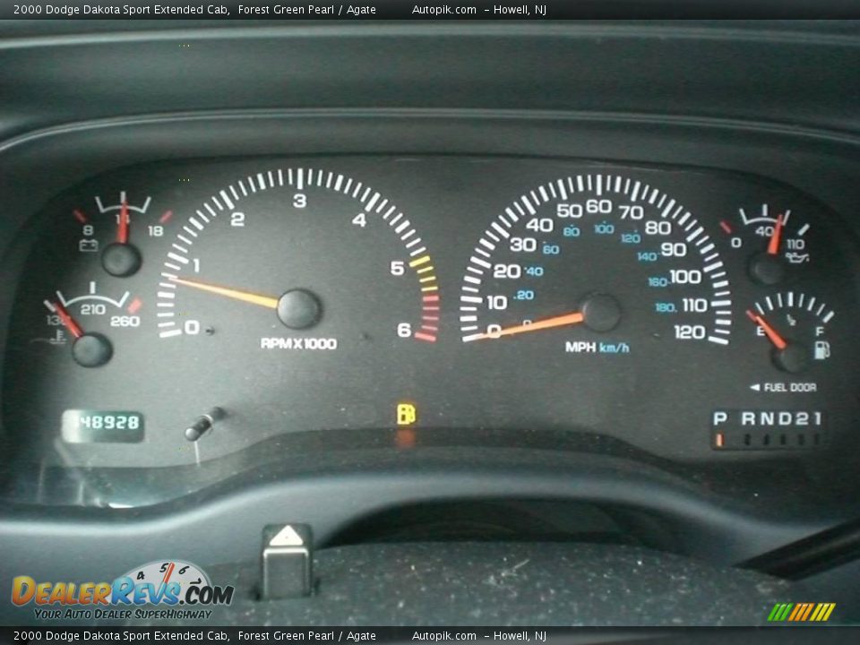 2000 Dodge Dakota Sport Extended Cab Forest Green Pearl / Agate Photo #15