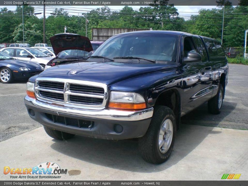 2000 Dodge Dakota SLT Extended Cab 4x4 Patriot Blue Pearl / Agate Photo #3