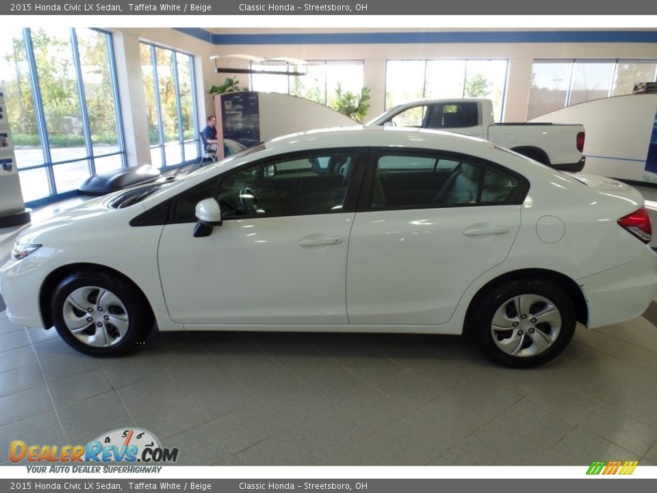 2015 Honda Civic LX Sedan Taffeta White / Beige Photo #2