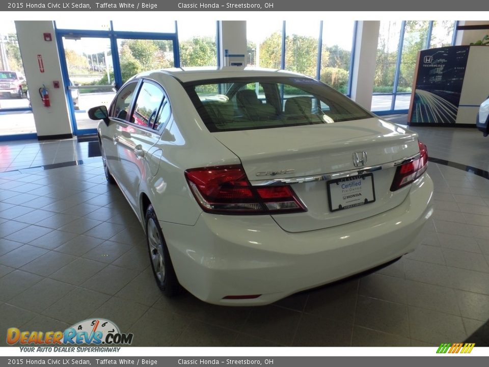 2015 Honda Civic LX Sedan Taffeta White / Beige Photo #3