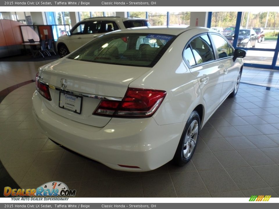 2015 Honda Civic LX Sedan Taffeta White / Beige Photo #4