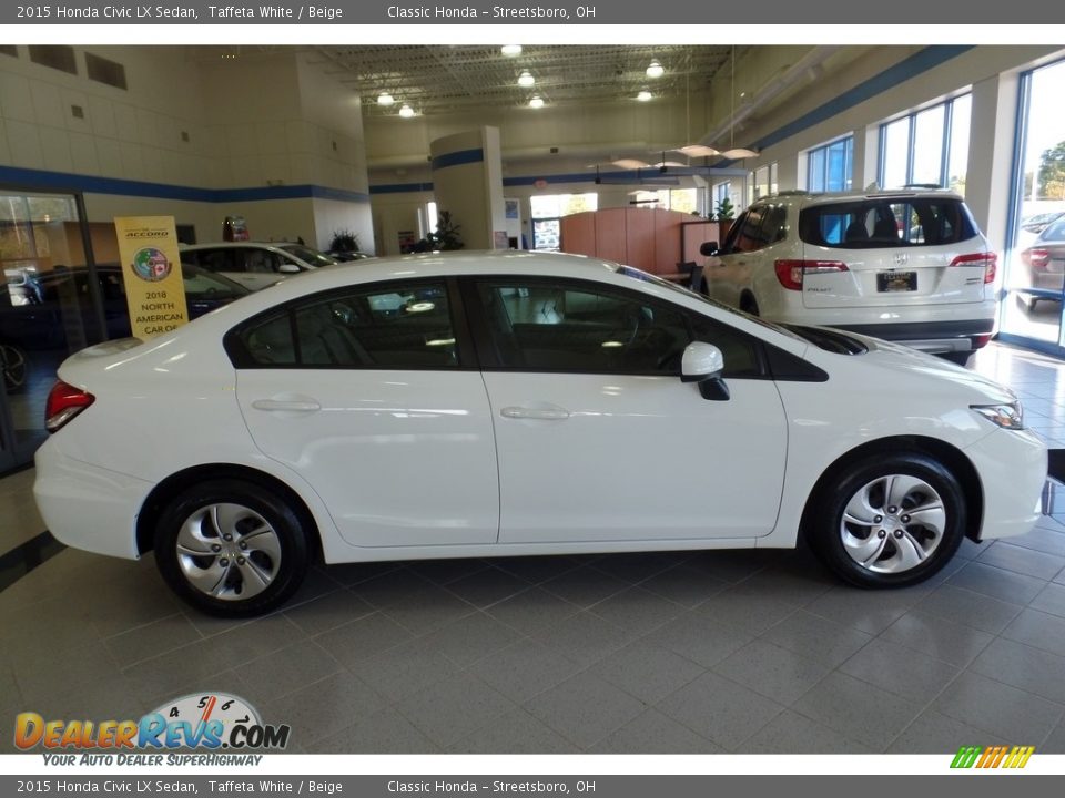 2015 Honda Civic LX Sedan Taffeta White / Beige Photo #5