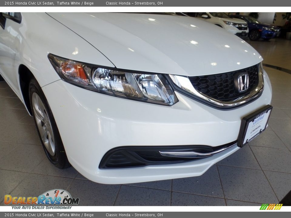 2015 Honda Civic LX Sedan Taffeta White / Beige Photo #12