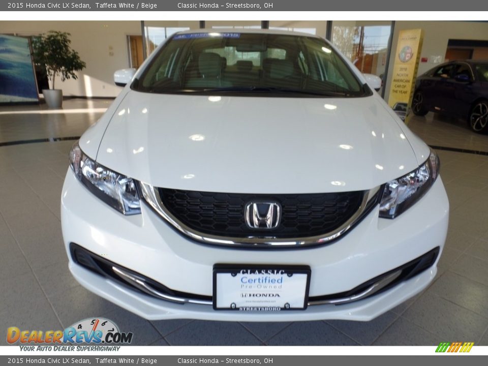 2015 Honda Civic LX Sedan Taffeta White / Beige Photo #13