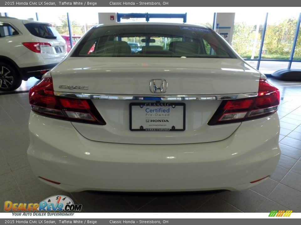 2015 Honda Civic LX Sedan Taffeta White / Beige Photo #14