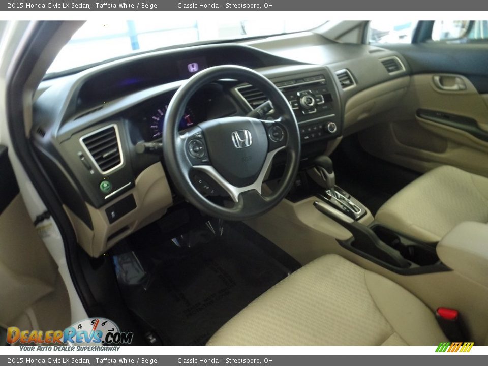 2015 Honda Civic LX Sedan Taffeta White / Beige Photo #15