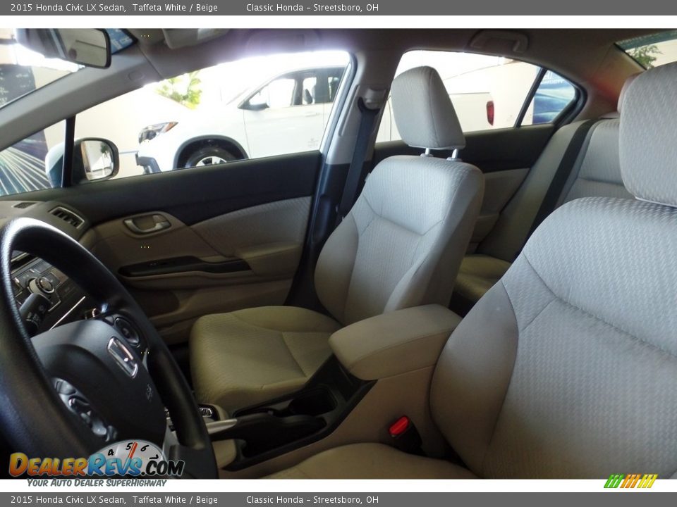 2015 Honda Civic LX Sedan Taffeta White / Beige Photo #16