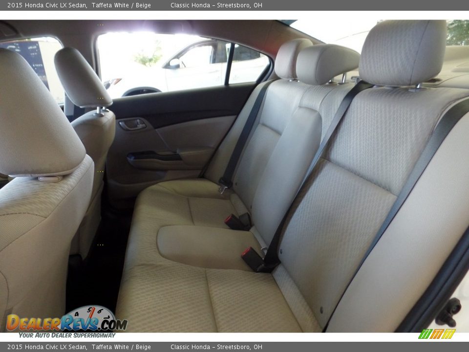2015 Honda Civic LX Sedan Taffeta White / Beige Photo #17