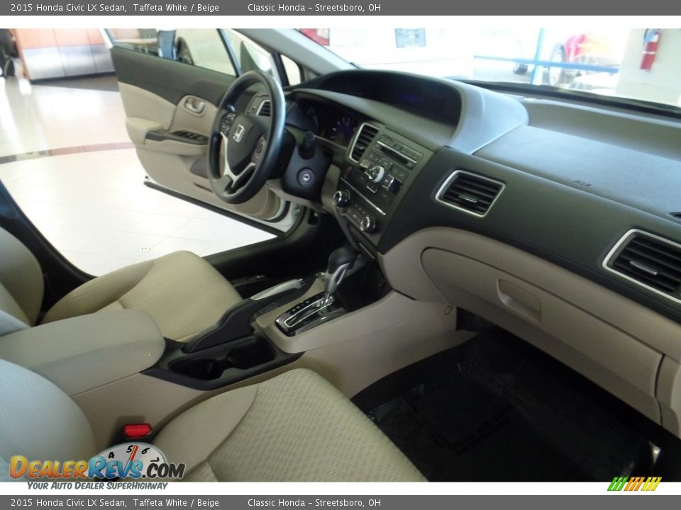 2015 Honda Civic LX Sedan Taffeta White / Beige Photo #18