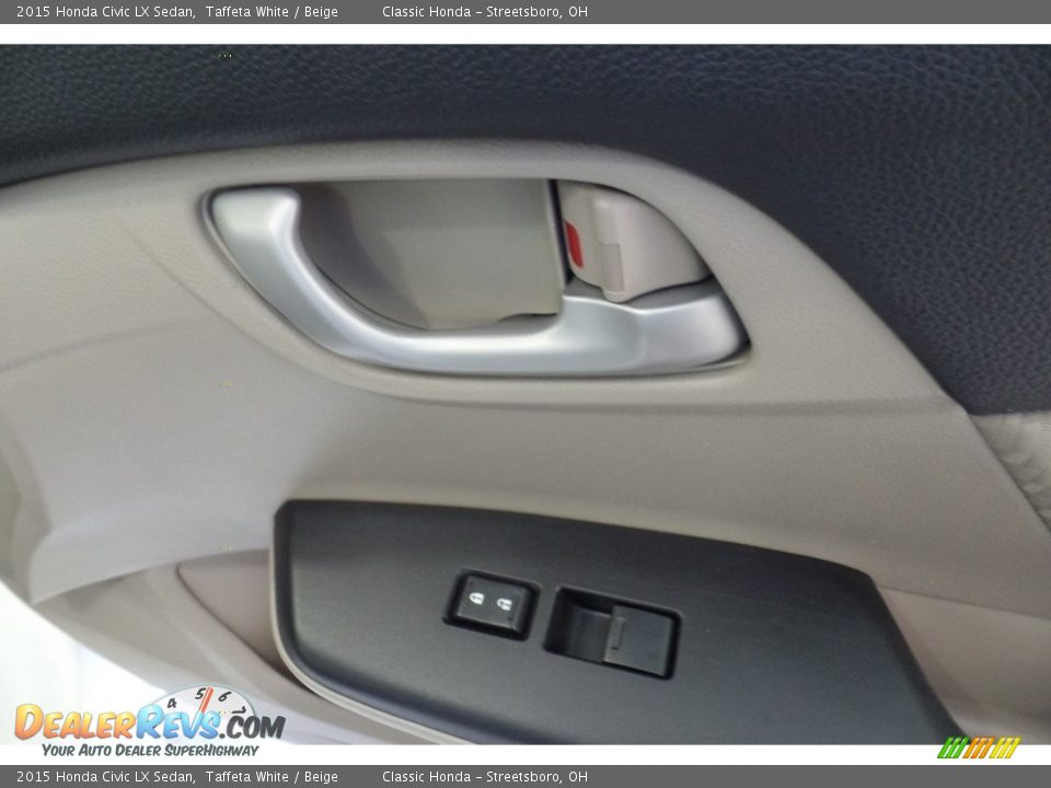 2015 Honda Civic LX Sedan Taffeta White / Beige Photo #19