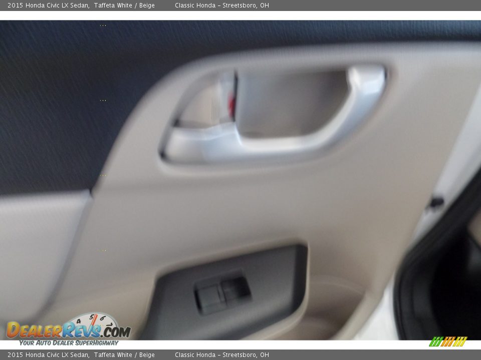 2015 Honda Civic LX Sedan Taffeta White / Beige Photo #20