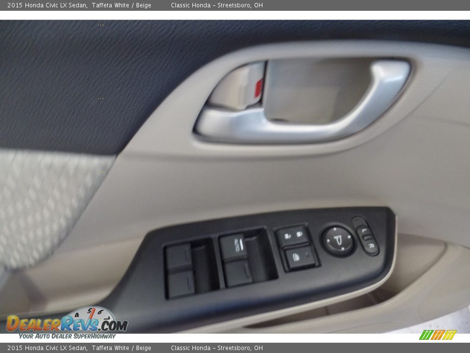 2015 Honda Civic LX Sedan Taffeta White / Beige Photo #21