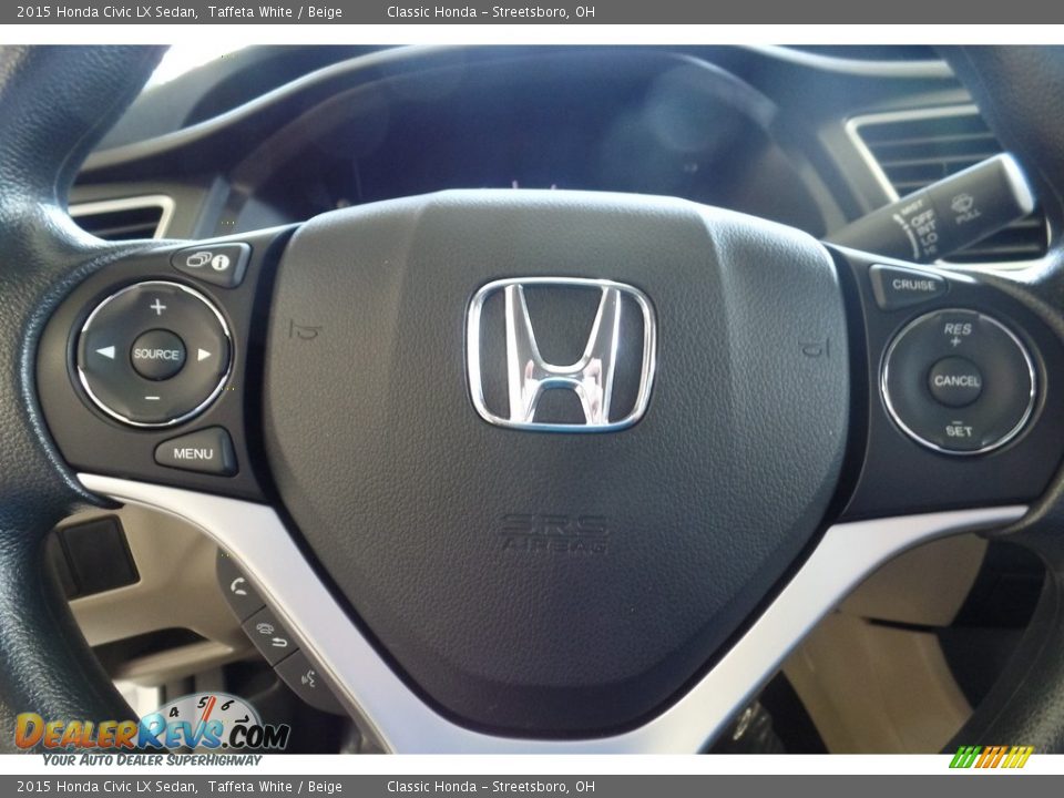 2015 Honda Civic LX Sedan Taffeta White / Beige Photo #22