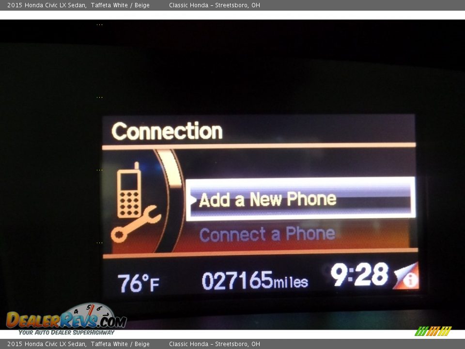 2015 Honda Civic LX Sedan Taffeta White / Beige Photo #28