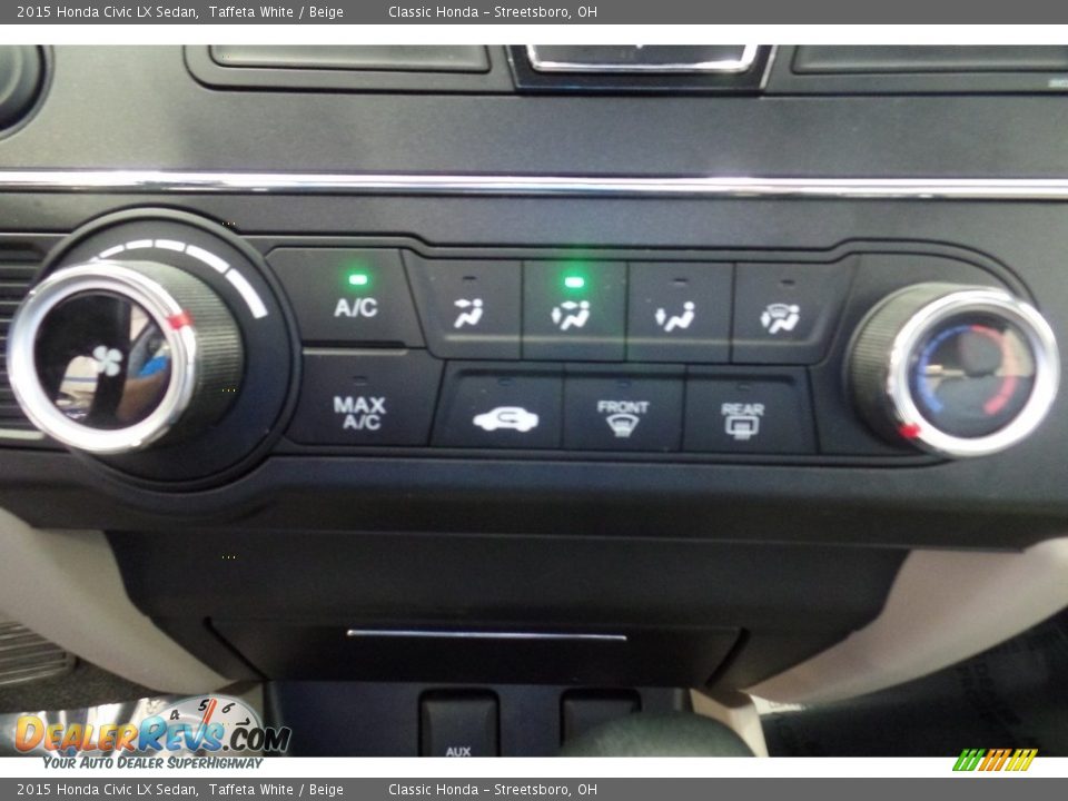 2015 Honda Civic LX Sedan Taffeta White / Beige Photo #29