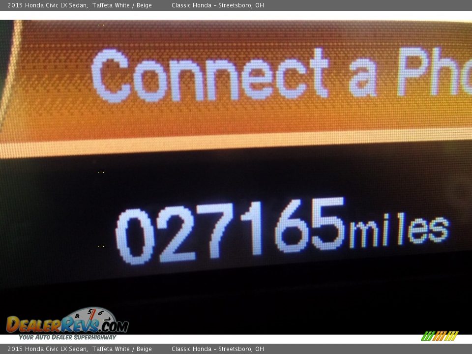 2015 Honda Civic LX Sedan Taffeta White / Beige Photo #31
