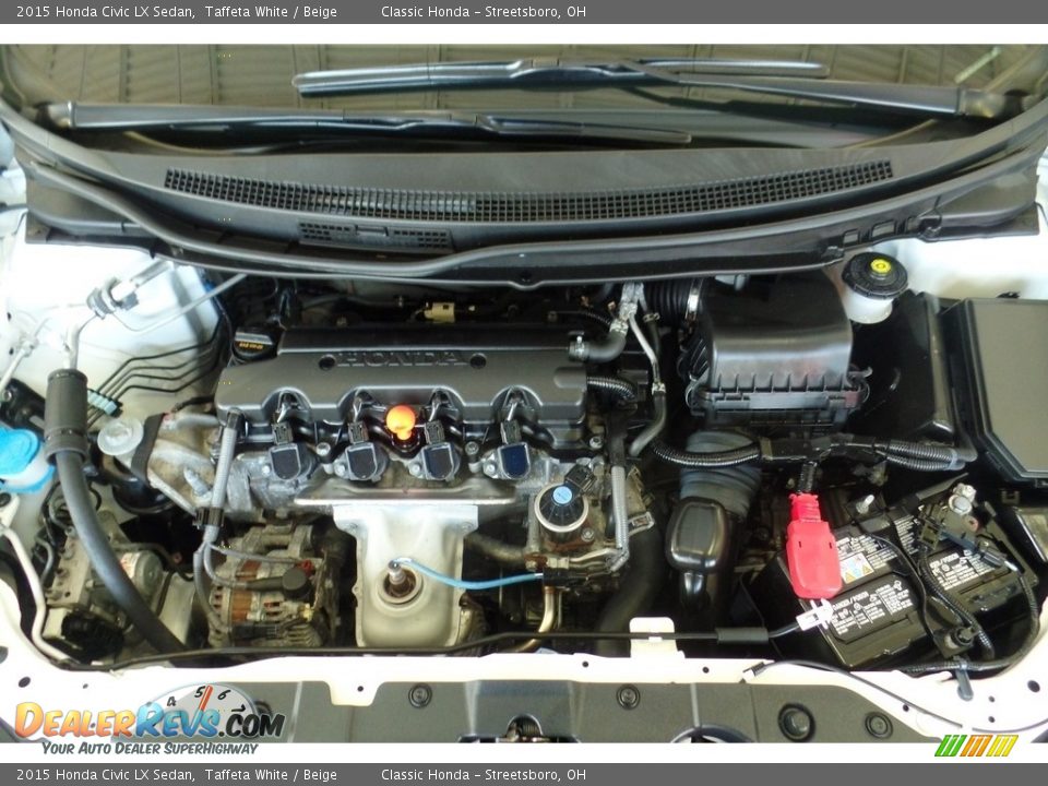 2015 Honda Civic LX Sedan Taffeta White / Beige Photo #33