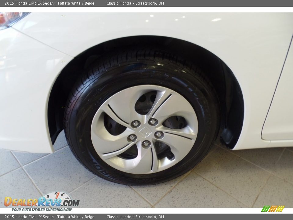 2015 Honda Civic LX Sedan Taffeta White / Beige Photo #34