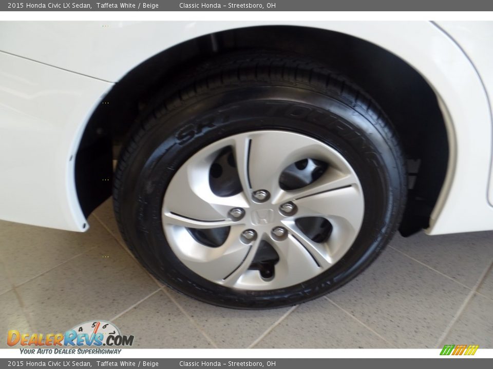 2015 Honda Civic LX Sedan Taffeta White / Beige Photo #36