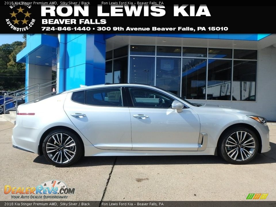 2018 Kia Stinger Premium AWD Silky Silver / Black Photo #1