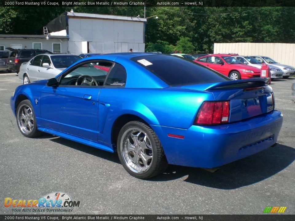 2000 Ford Mustang V6 Coupe Bright Atlantic Blue Metallic / Medium Graphite Photo #5