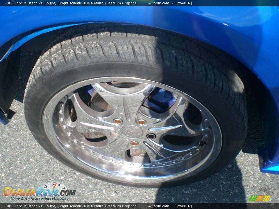 2000 Ford Mustang V6 Coupe Bright Atlantic Blue Metallic / Medium Graphite Photo #6