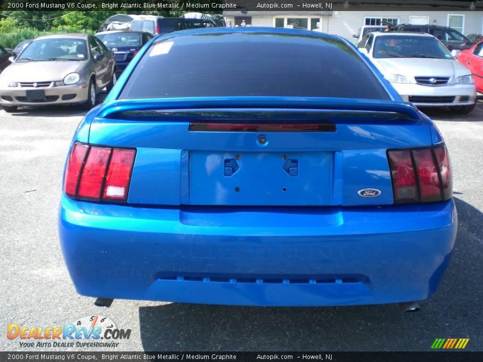 2000 Ford Mustang V6 Coupe Bright Atlantic Blue Metallic / Medium Graphite Photo #7