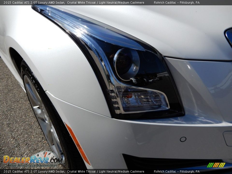 2015 Cadillac ATS 2.0T Luxury AWD Sedan Crystal White Tricoat / Light Neutral/Medium Cashmere Photo #10