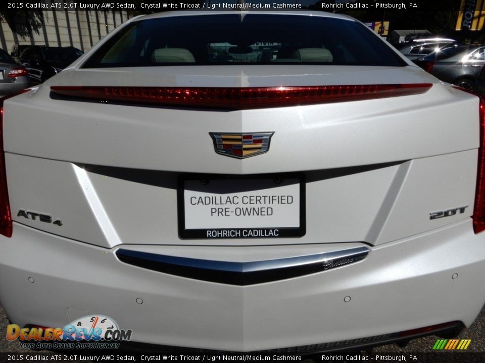 2015 Cadillac ATS 2.0T Luxury AWD Sedan Crystal White Tricoat / Light Neutral/Medium Cashmere Photo #13