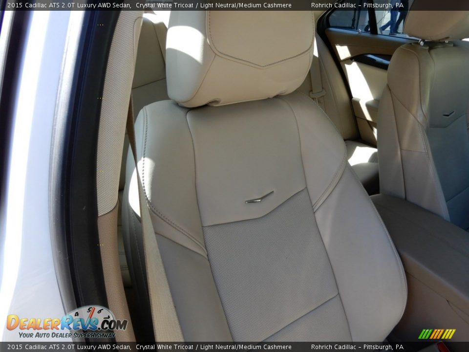 2015 Cadillac ATS 2.0T Luxury AWD Sedan Crystal White Tricoat / Light Neutral/Medium Cashmere Photo #19