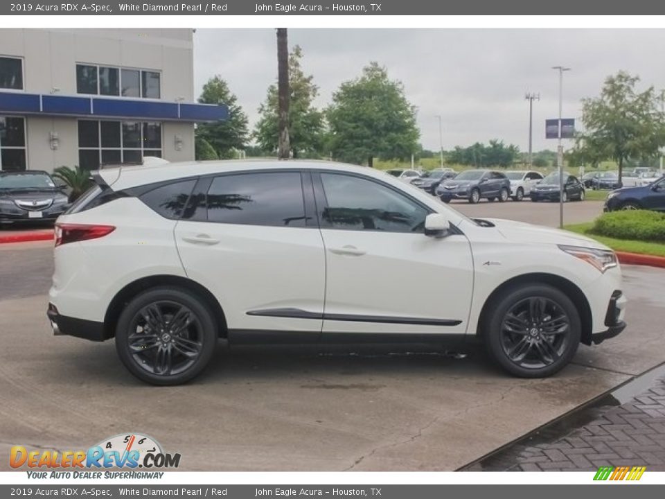 2019 Acura RDX A-Spec White Diamond Pearl / Red Photo #8