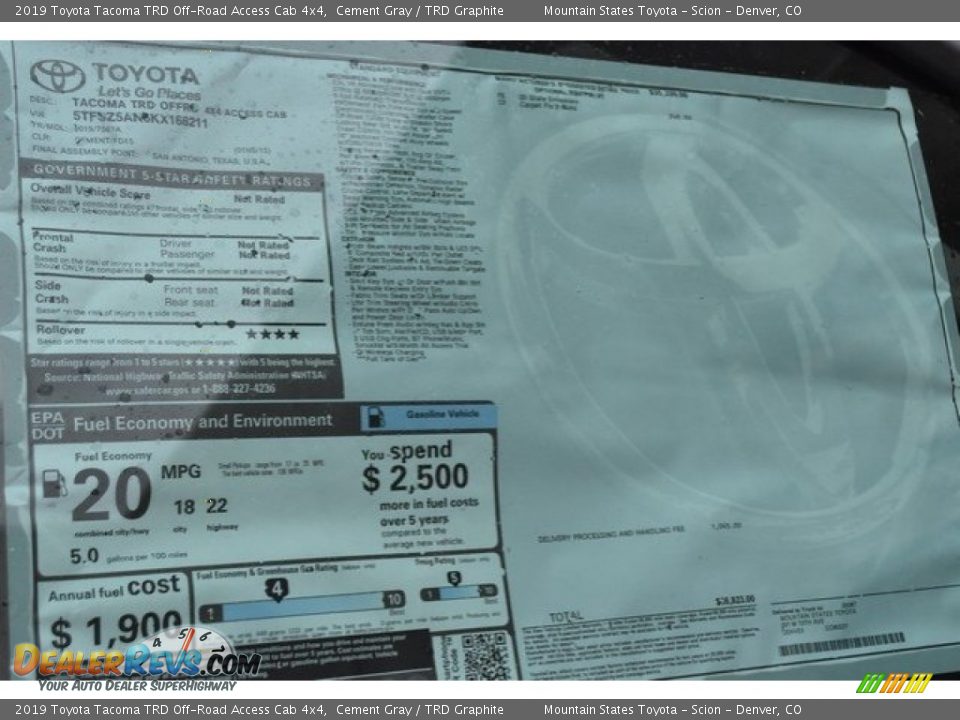 2019 Toyota Tacoma TRD Off-Road Access Cab 4x4 Cement Gray / TRD Graphite Photo #36