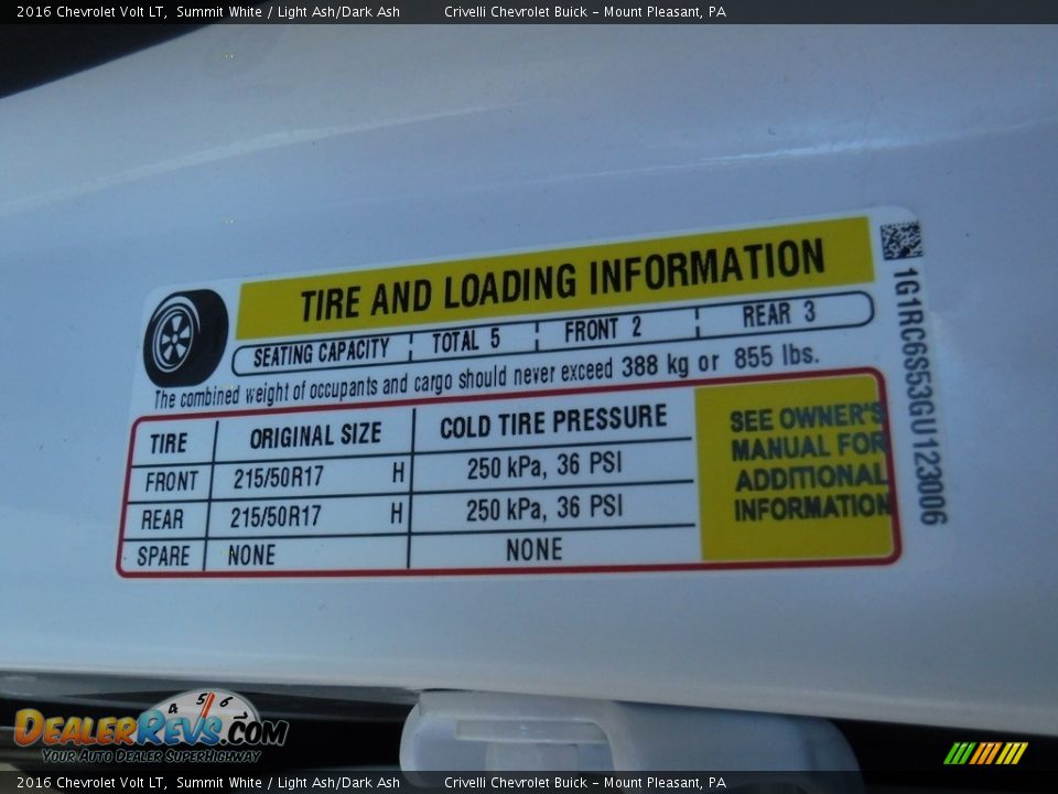 2016 Chevrolet Volt LT Summit White / Light Ash/Dark Ash Photo #32