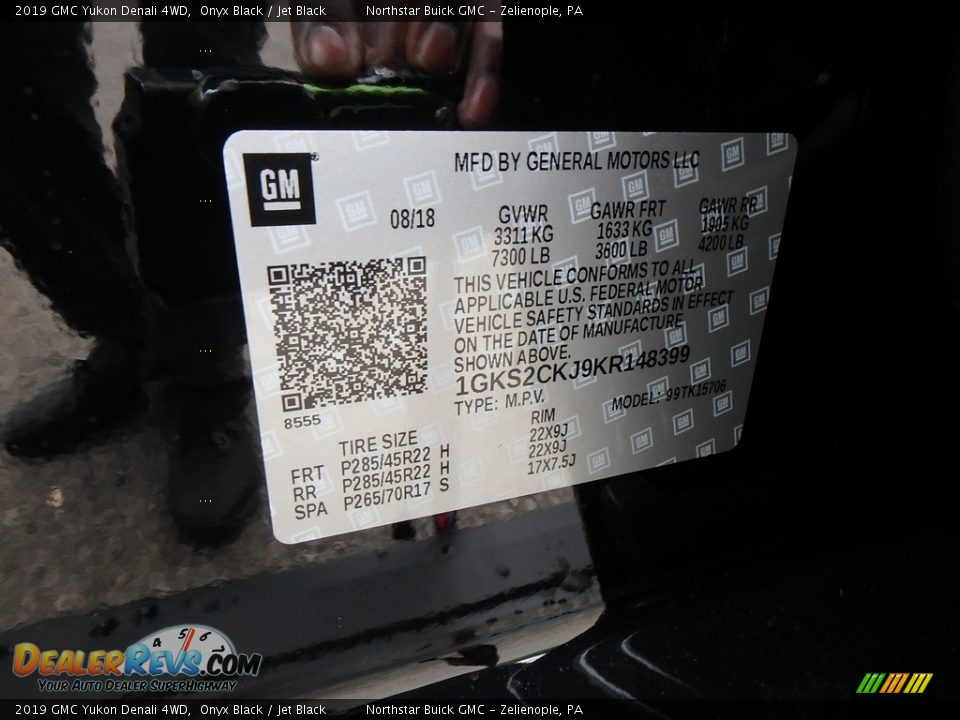 2019 GMC Yukon Denali 4WD Onyx Black / Jet Black Photo #16