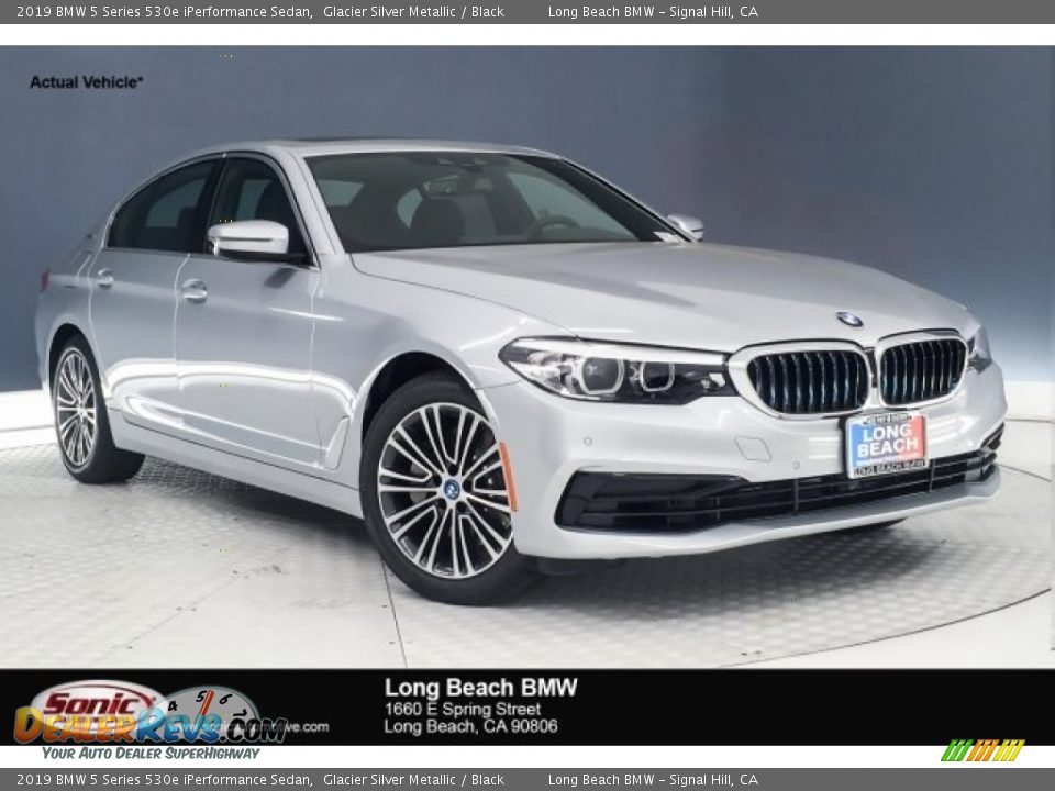 2019 BMW 5 Series 530e iPerformance Sedan Glacier Silver Metallic / Black Photo #1