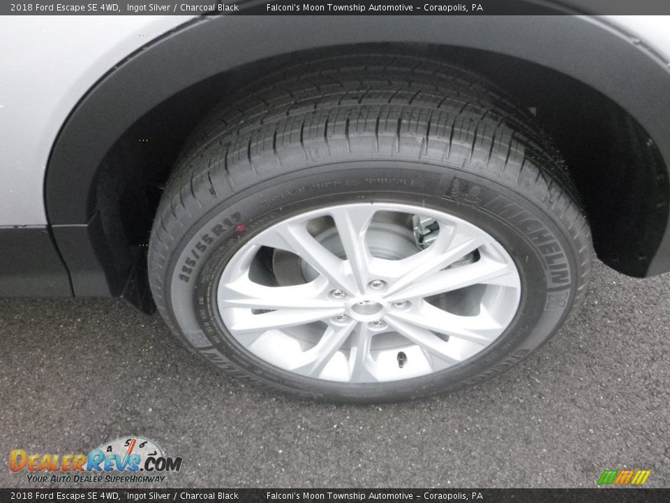2018 Ford Escape SE 4WD Ingot Silver / Charcoal Black Photo #7