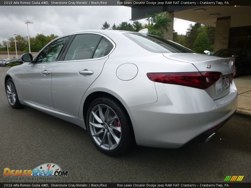 2019 Alfa Romeo Giulia AWD Silverstone Gray Metallic / Black/Red Photo #5