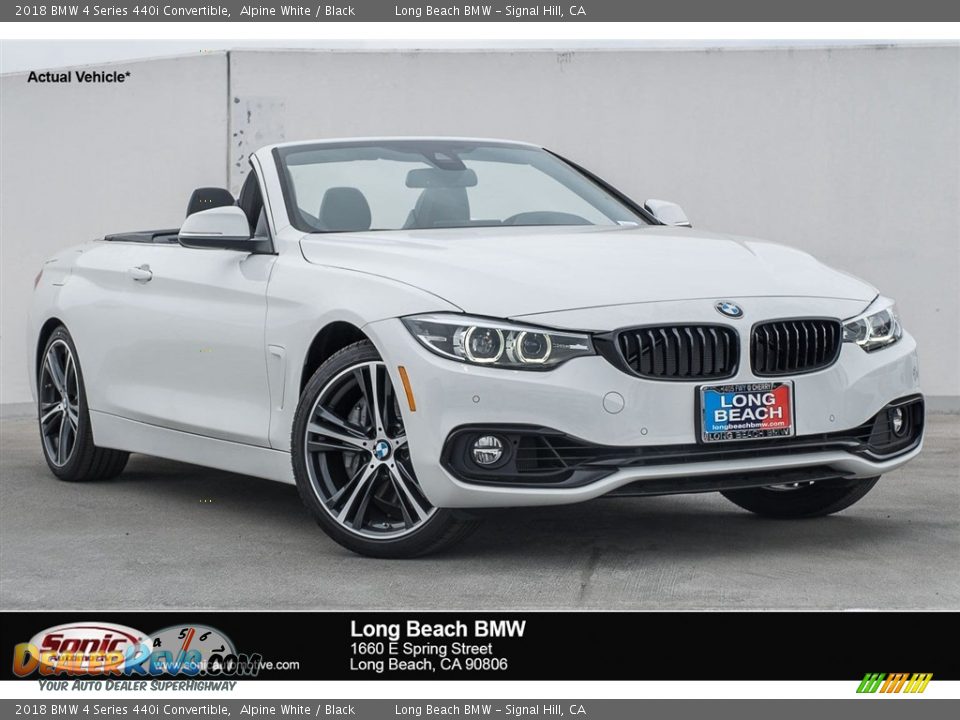 2018 BMW 4 Series 440i Convertible Alpine White / Black Photo #1