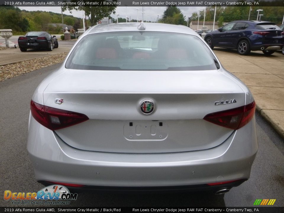 2019 Alfa Romeo Giulia AWD Silverstone Gray Metallic / Black/Red Photo #6