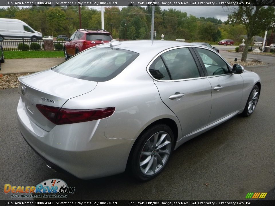 2019 Alfa Romeo Giulia AWD Silverstone Gray Metallic / Black/Red Photo #7