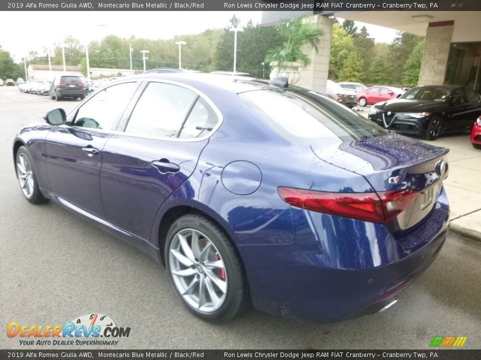 2019 Alfa Romeo Giulia AWD Montecarlo Blue Metallic / Black/Red Photo #4