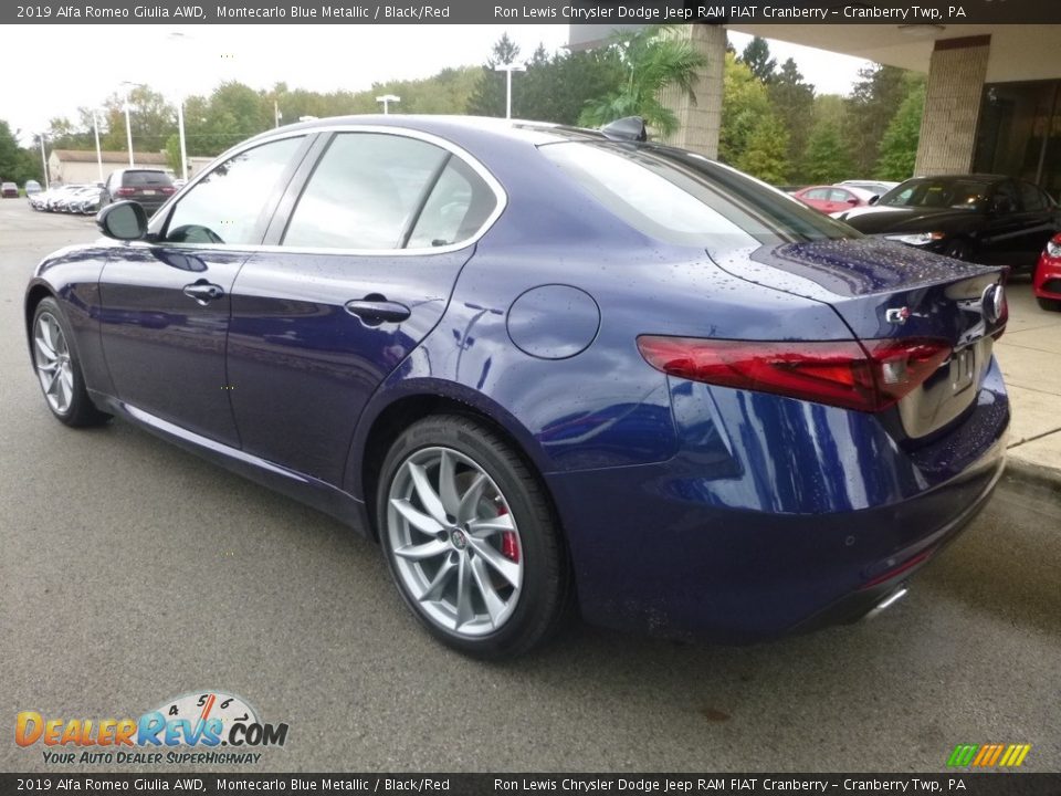 2019 Alfa Romeo Giulia AWD Montecarlo Blue Metallic / Black/Red Photo #5