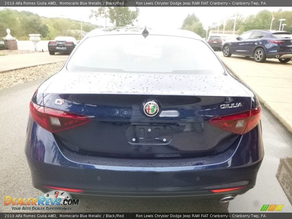 2019 Alfa Romeo Giulia AWD Montecarlo Blue Metallic / Black/Red Photo #6