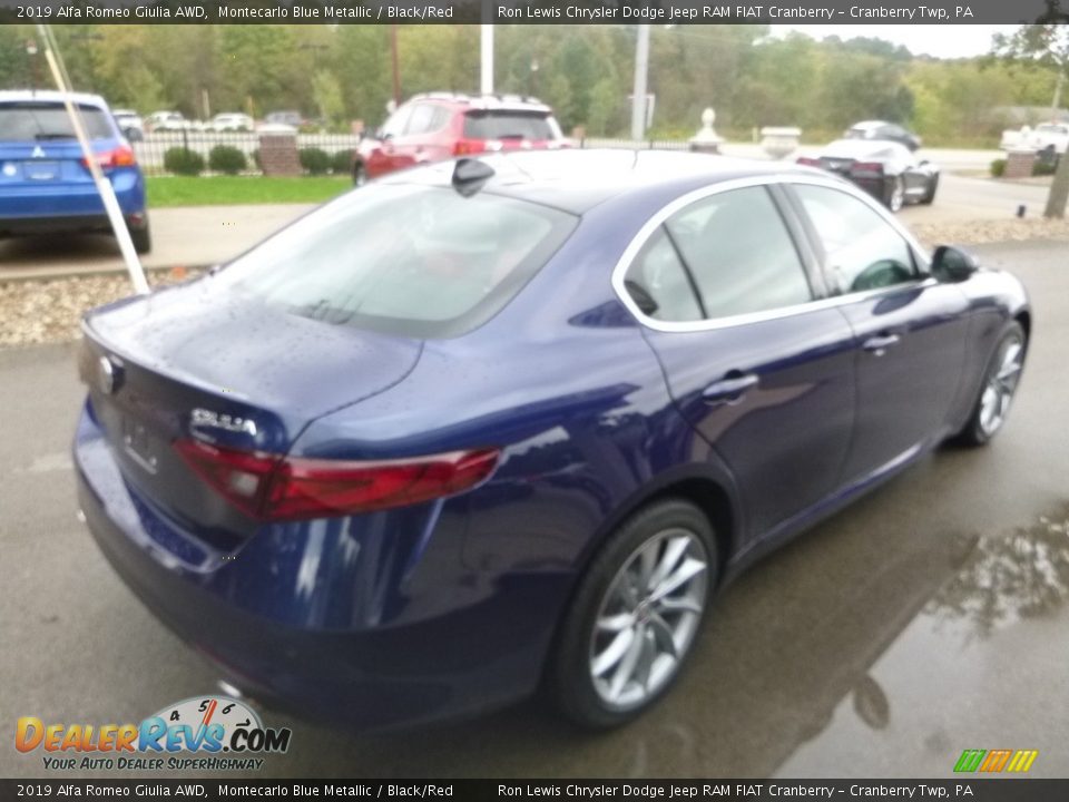 2019 Alfa Romeo Giulia AWD Montecarlo Blue Metallic / Black/Red Photo #7