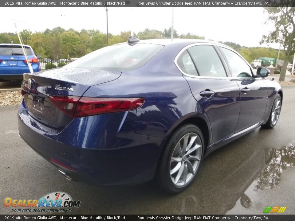 2019 Alfa Romeo Giulia AWD Montecarlo Blue Metallic / Black/Red Photo #8