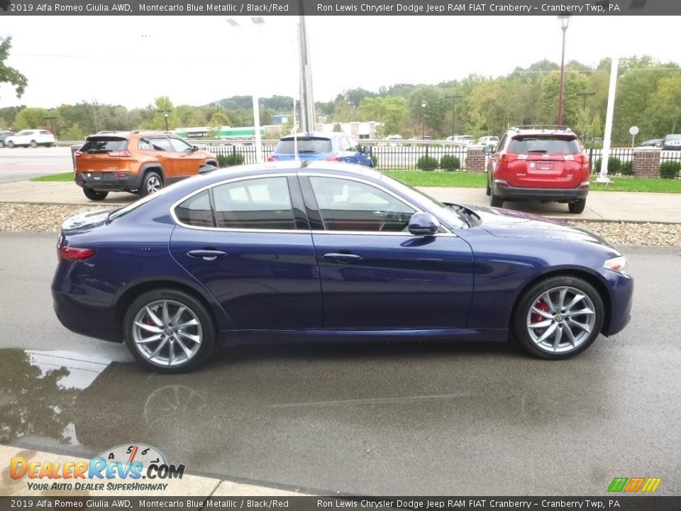 2019 Alfa Romeo Giulia AWD Montecarlo Blue Metallic / Black/Red Photo #9