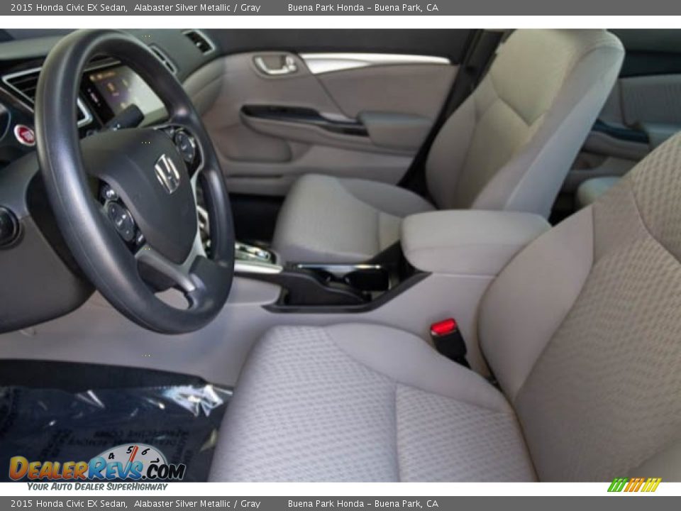2015 Honda Civic EX Sedan Alabaster Silver Metallic / Gray Photo #3