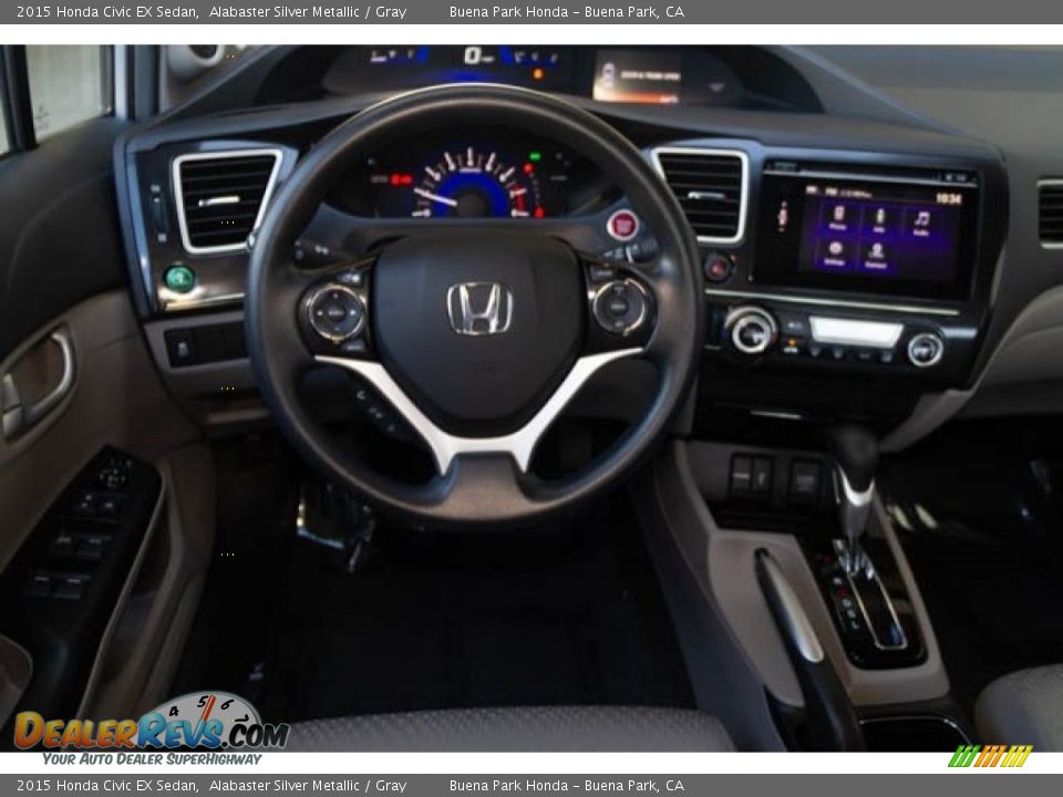 2015 Honda Civic EX Sedan Alabaster Silver Metallic / Gray Photo #5